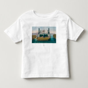 Camiseta Infantil Vista do ferryboat Solano do SP na doca