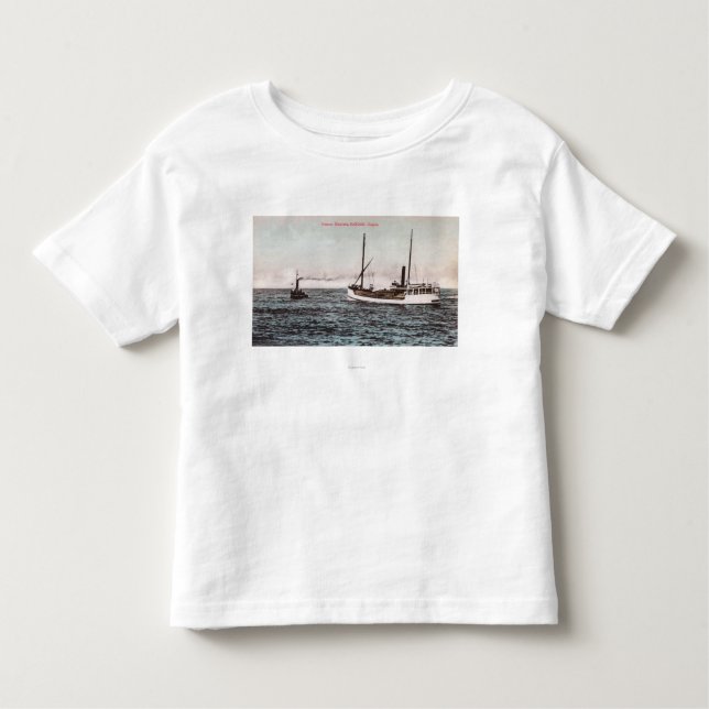 Camiseta Infantil Vista do navio a vapor ElizabethBandon, OU (Frente)