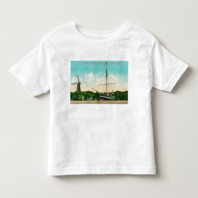 Camiseta Infantil Vista do Sloop ártico de Amundsen (Frente)