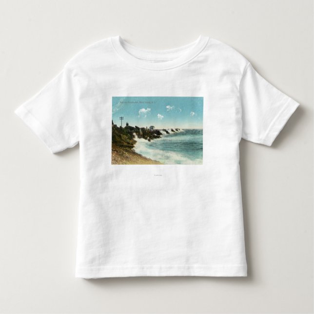 Camiseta Infantil Vista do surf e do quebra-mar (Frente)