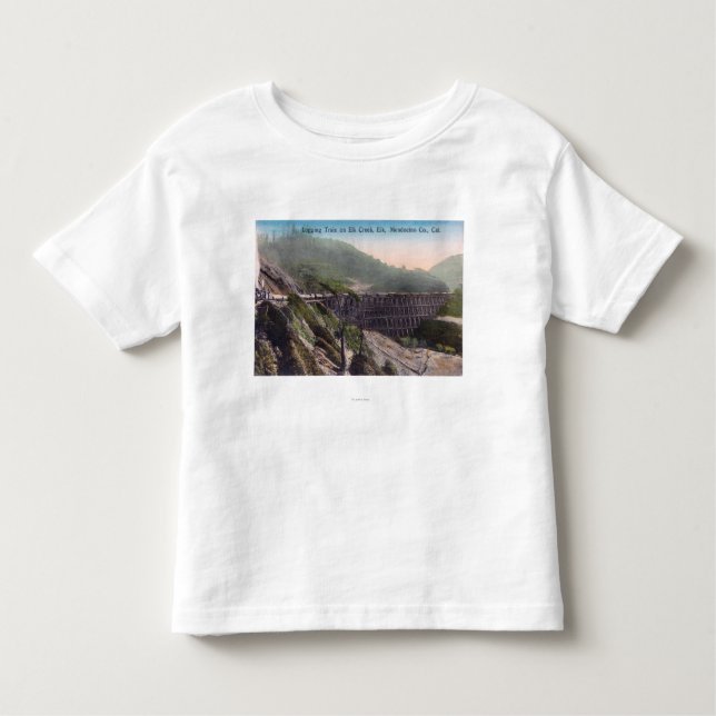 Camiseta Infantil Vista do trem de registo de A sobre a ponte da (Frente)