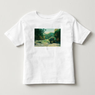 Camiseta Infantil Vista do túnel entrando do trem à rocha do alume