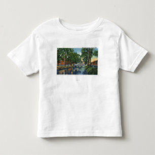 Camiseta Infantil Vista dos moinhos ao longo do canal