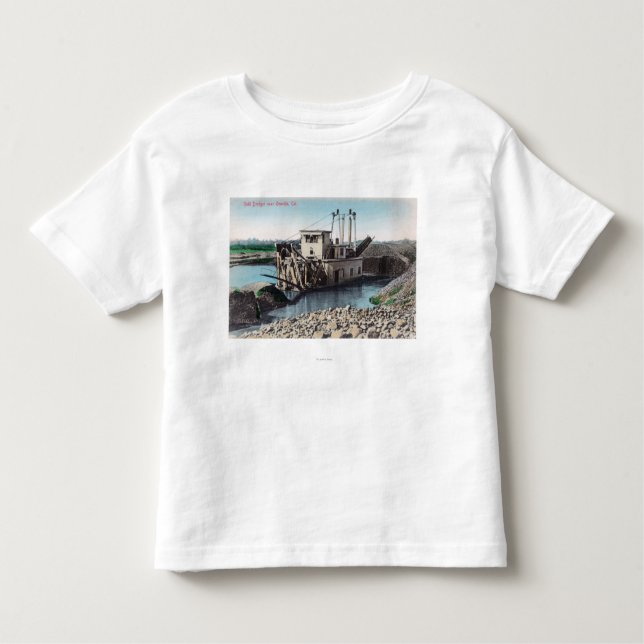 Camiseta Infantil Vista exterior de um DredgerOroville Dourado, CA (Frente)