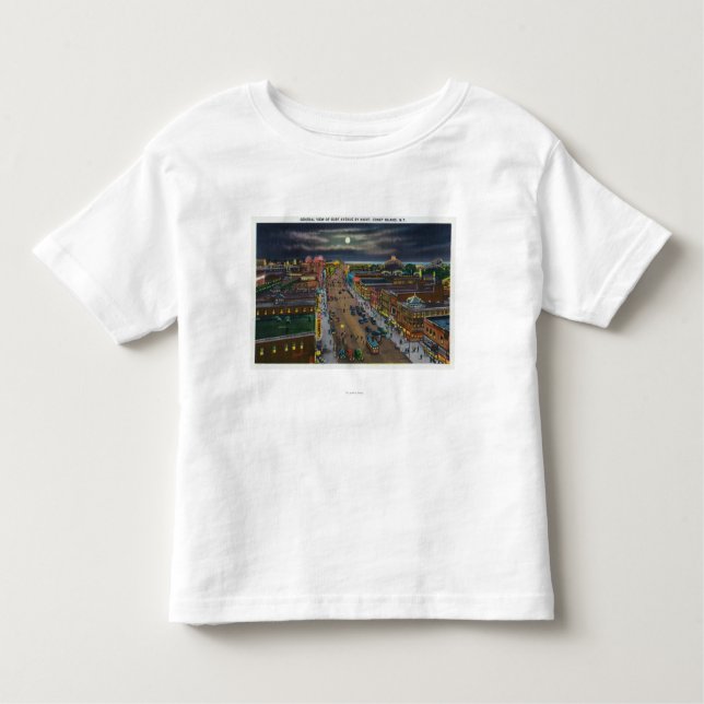 Camiseta Infantil Vista geral da avenida do surf na noite (Frente)