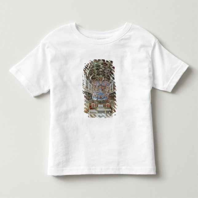 Camiseta Infantil Vista interior da capela de Sistine (Frente)