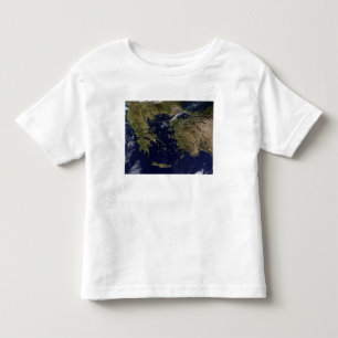 Camiseta Infantil Vista satélite da piscina e da Turquia
