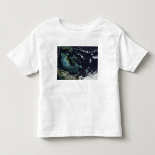 Camiseta Infantil Vista satélite das ilhas de Bahama