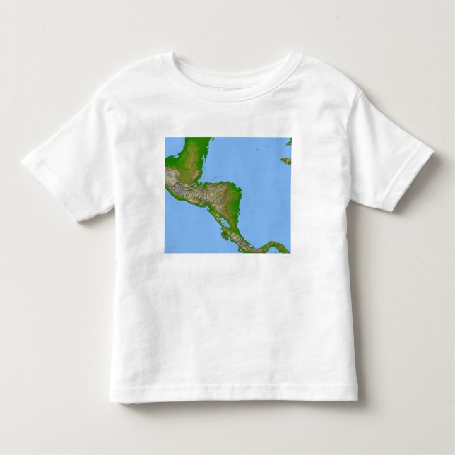 Camiseta Infantil Vista topográfica da América Central (Frente)