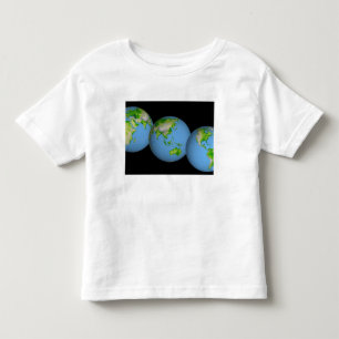 Camiseta Infantil Vistas topográficas do mundo