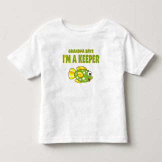 Camiseta Infantil Vovô Engraçado diz que sou um Guardião (Peixe)