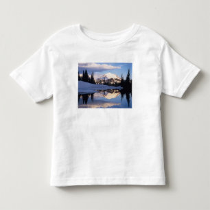 Camiseta Infantil WA, Parque Nacional Mt. Rainier, Mt. Rainier e nuv