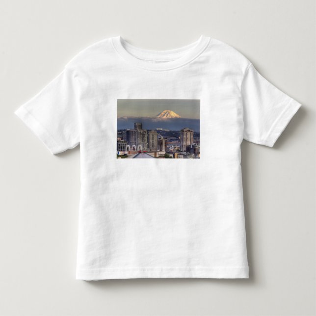 Camiseta Infantil WA, Seattle, Monte Rainier do Parque Kerry (Frente)