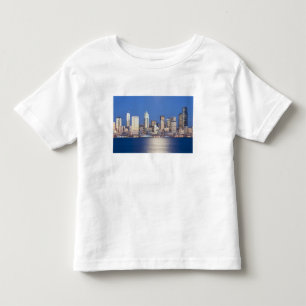 Camiseta Infantil WA, Seattle, panorama de Seattle e Elliott Bay, 2