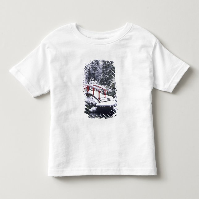 Camiseta Infantil WA, Seattle, Ponte da Lua e lago após o inverno (Frente)