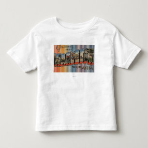 Camiseta Infantil Wahpeton, North Dakota - grandes cenas da letra