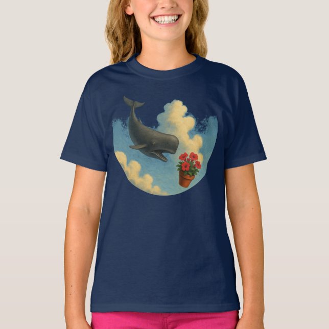 Camiseta Infantil Whale & Bowl Of Petunias - Front (Frente)