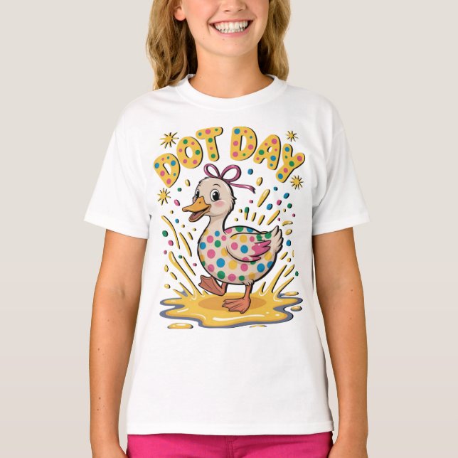 Camiseta Infantil Whimsical Duck Dot Day – Bolinha (Frente)