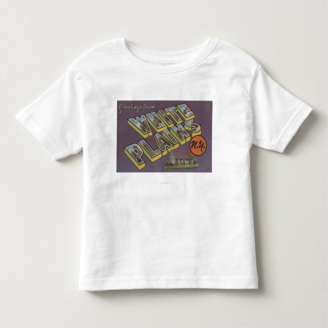 Camiseta Infantil White Plains, New York - grandes cenas da letra (Frente)