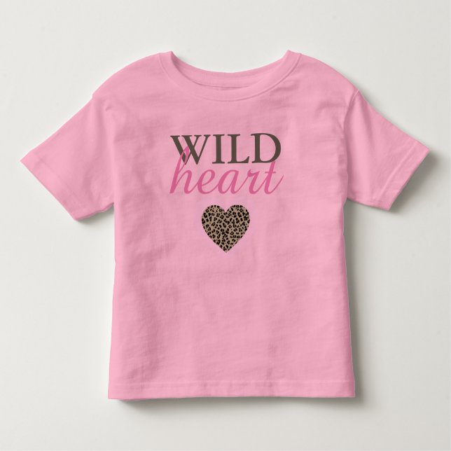 Camiseta Infantil Wild Heart Leopard e Rosa (Frente)