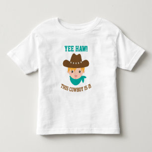 Camiseta Infantil Yee Haw, o lindo caubói está fazendo 2 anos
