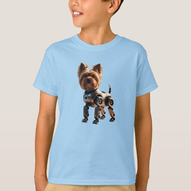 Camiseta Infantil Yorkie Robô Fofo (Frente)