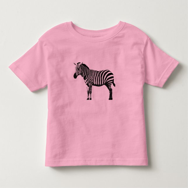 Camiseta Infantil Zebra cor-de-rosa (Frente)