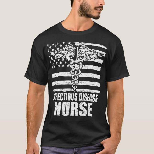 Camiseta Infectious Disease Nurse American Flag (Frente)