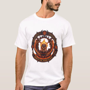 Camiseta Inferno Crest – Emblema Demoníaco de Fogo