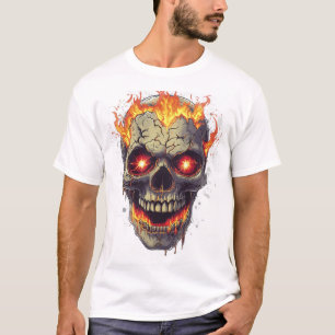 Camiseta Inferno de Caveira em Chamas