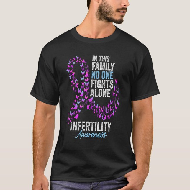 Camiseta Infertility Awareness Month Butterflies Pink And B (Frente)