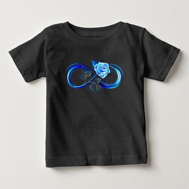 Camiseta Infinidade brilhante com rosa azul (Frente)