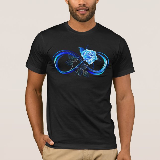 Camiseta Infinidade brilhante com rosa azul (Frente)
