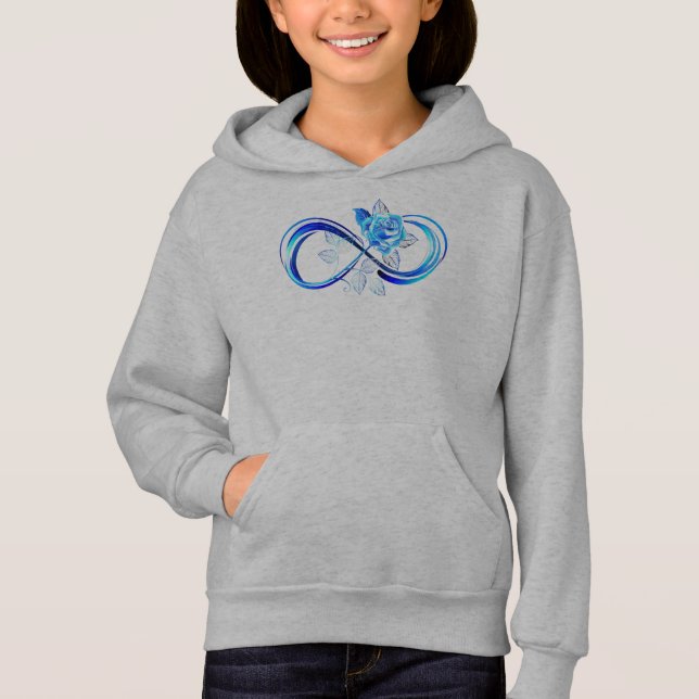 Camiseta Infinidade brilhante com rosa azul (Frente)