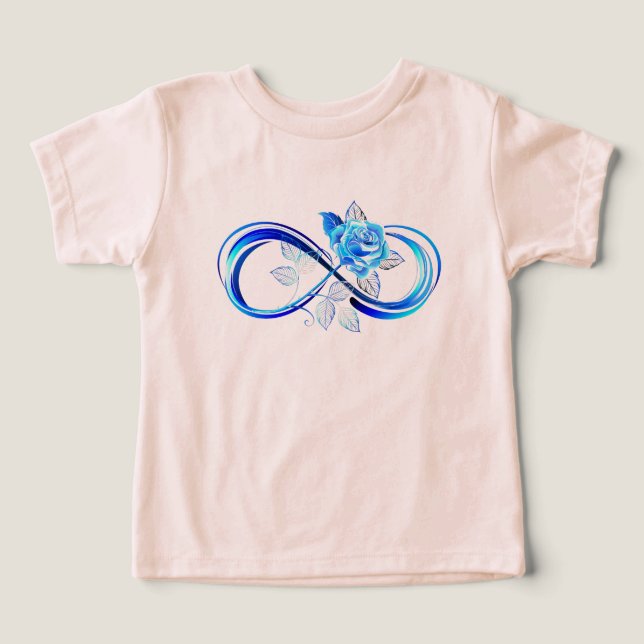 Camiseta Infinidade brilhante com rosa azul (Design frontal)