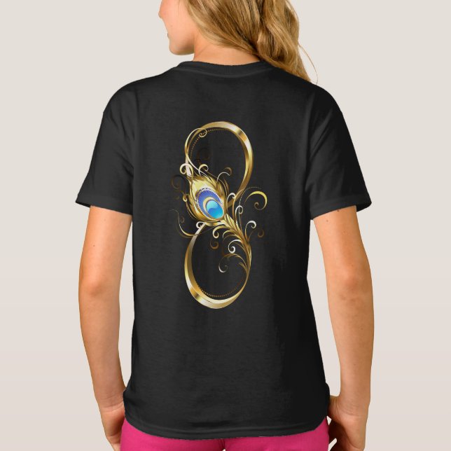 Camiseta Infinidade com a pena Pavão de Ouro (Verso)