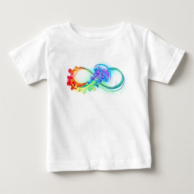 Camiseta Infinidade com água-vivas do Arco-Íris (Frente)