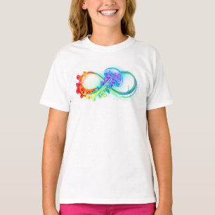 Camiseta Infinidade com água-vivas do Arco-Íris
