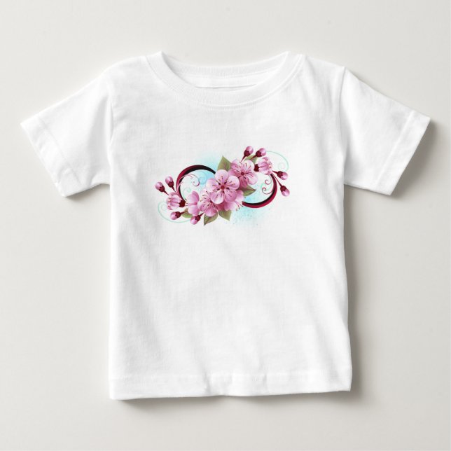 Camiseta Infinidade com Flores de Flor Sakura (Frente)