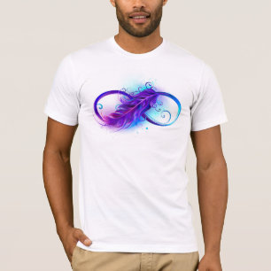 Camiseta Infinidade com pena roxa
