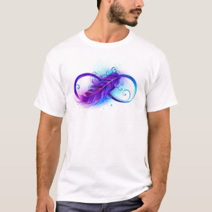 Camiseta Infinidade com pena roxa