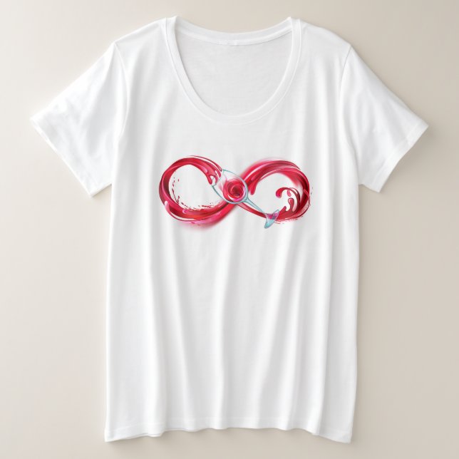 Camiseta Infinidade com vinho tinto (Frente do Design)