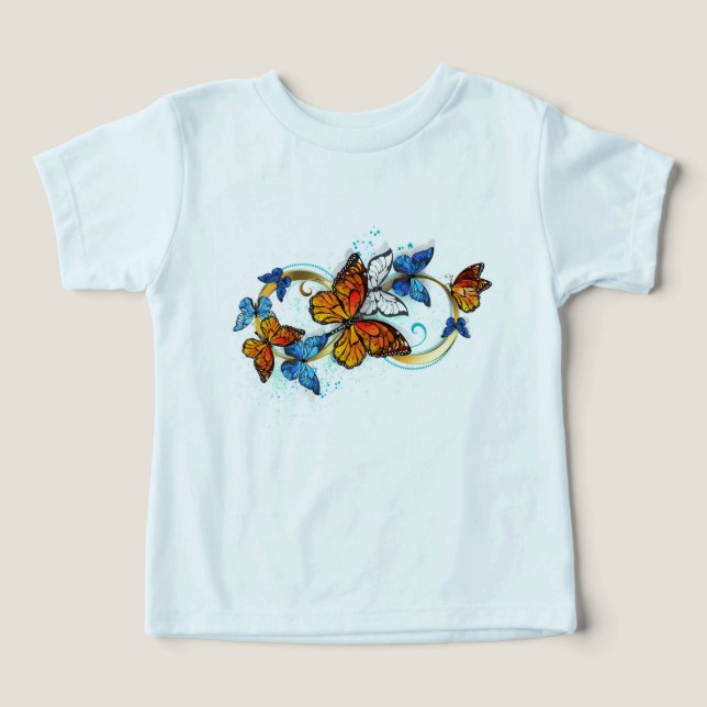 Camiseta Infinidade de Borboletas Monarca (Design frontal)