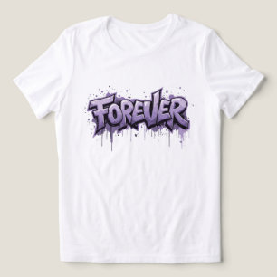 Camiseta Infinidade de Lavanda de grafite "FOREVER"