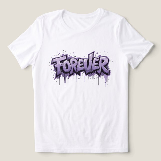 Camiseta Infinidade de Lavanda de grafite "FOREVER" (Design frontal)