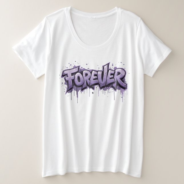Camiseta Infinidade de Lavanda de grafite "FOREVER" (Frente do Design)