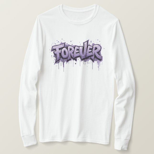Camiseta Infinidade de Lavanda de grafite "FOREVER" (Frente do Design)