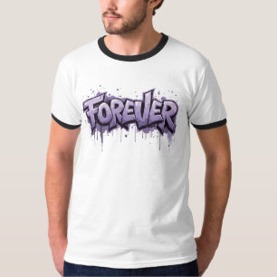 Camiseta Infinidade de Lavanda de grafite "FOREVER"