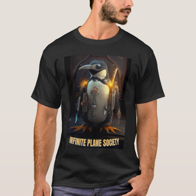 Camiseta Infinite Plane Society Steampunk Pengiun (Frente)