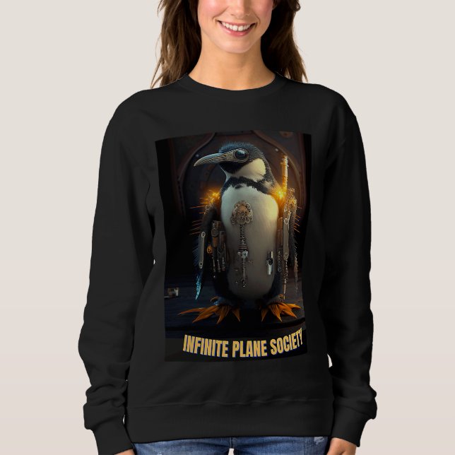 Camiseta Infinite Plane Society Steampunk Pengiun (Frente)